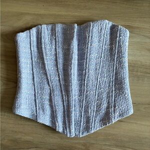Zara Tweed Corset Crop Top - Size M